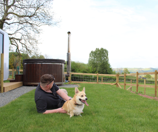 bluebell camping pod outside area cantref