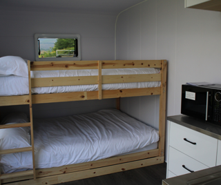 Inside Bluebell Pod Cantref Adventure Farm